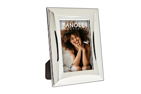 Picture frame pvd Silver with shiny band and wooden back Selezione Zanolli