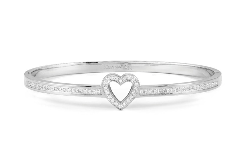 Bracciale Pretty Bangles acciaio cuore con zirconi Nomination