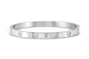 Bracciale Pretty Bangles acciaio cuori con zirconi Nomination
