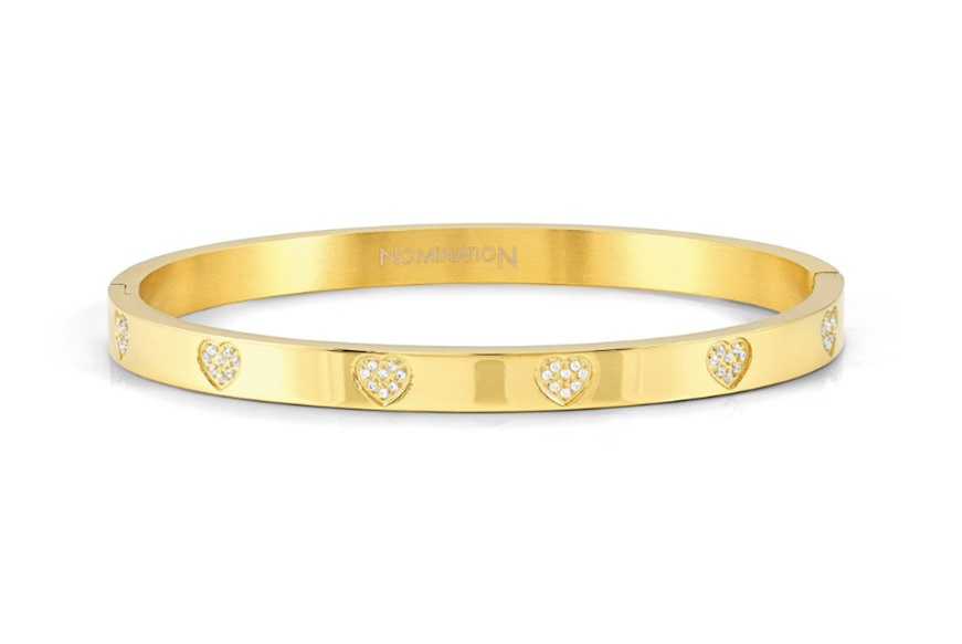 Bracelet Pretty Bangles steel golden hearts with zircons Nomination