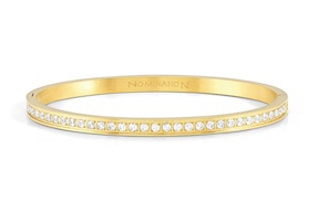Bracciale Pretty Bangles acciaio dorato con zirconi bianchi Nomination