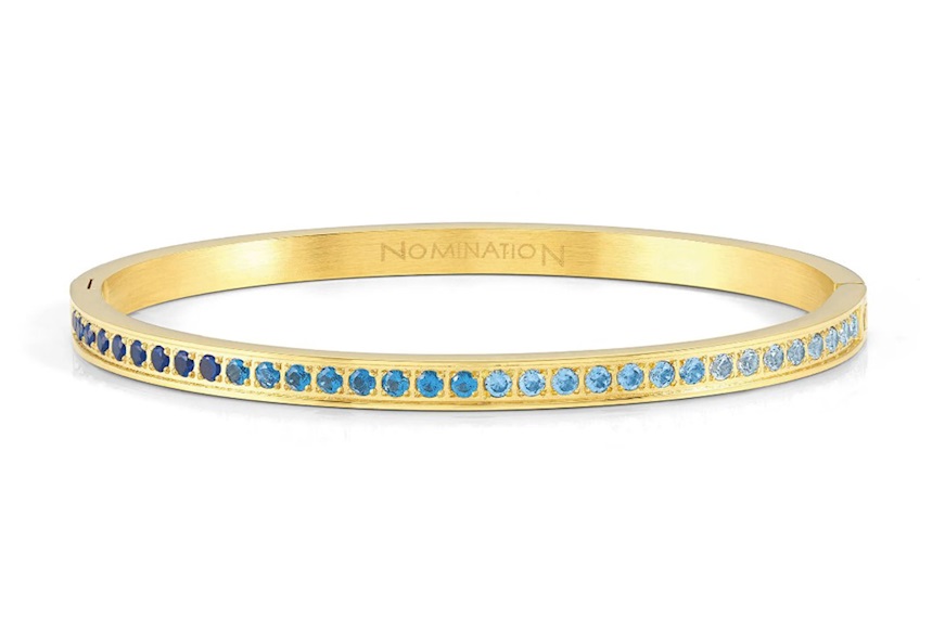 Bracelet Pretty Bangles steel gold with blue zircons Nomination