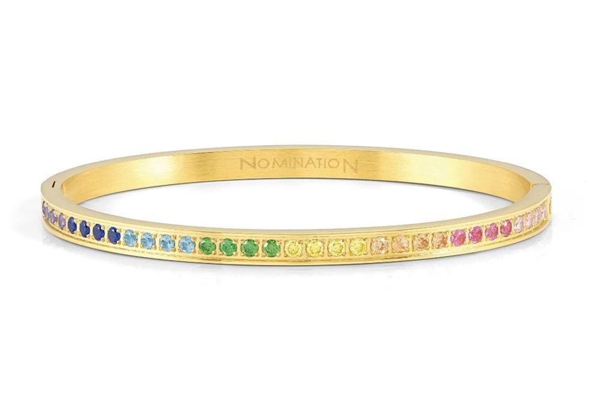 Bracelet Pretty Bangles steel golden with multicolored zircons Nomination
