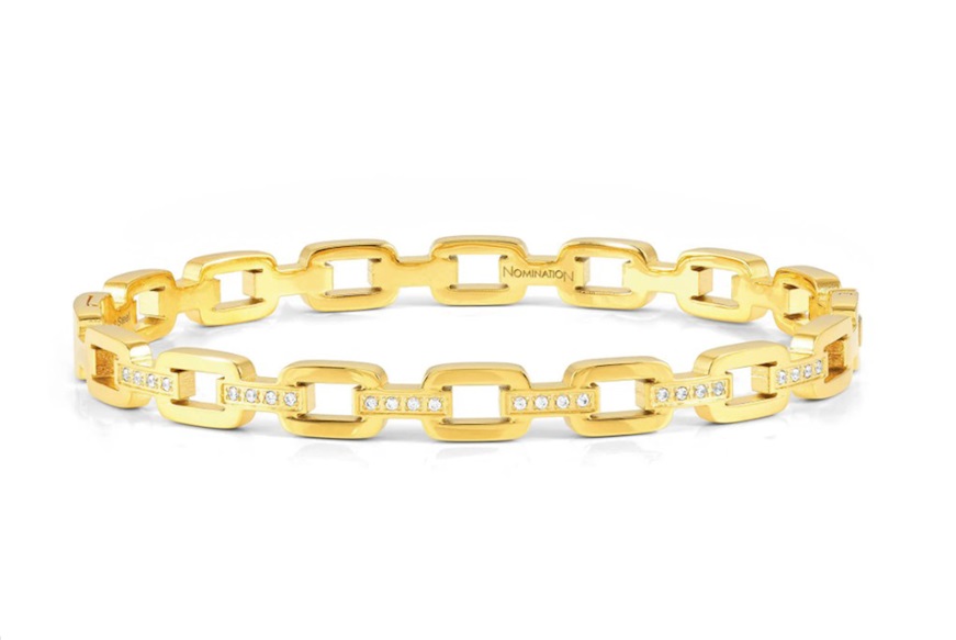 Bracelet Pretty Bangles steel golden chain with zircons Nomination