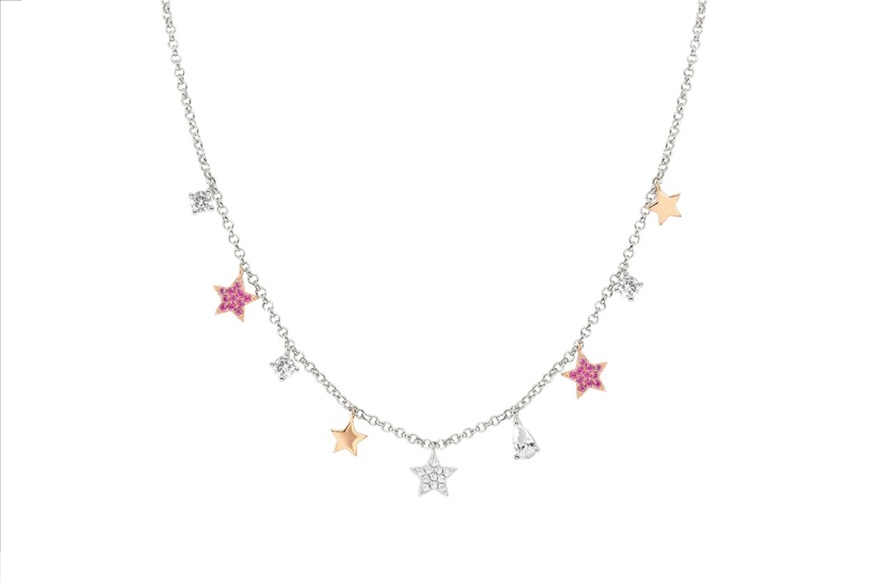 Collana Lucentissima argento con charms stelle e zirconi Nomination