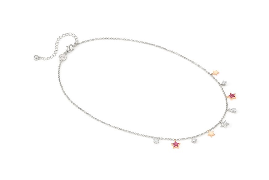 Necklace Lucentissima silver with star charms and zircons Nomination