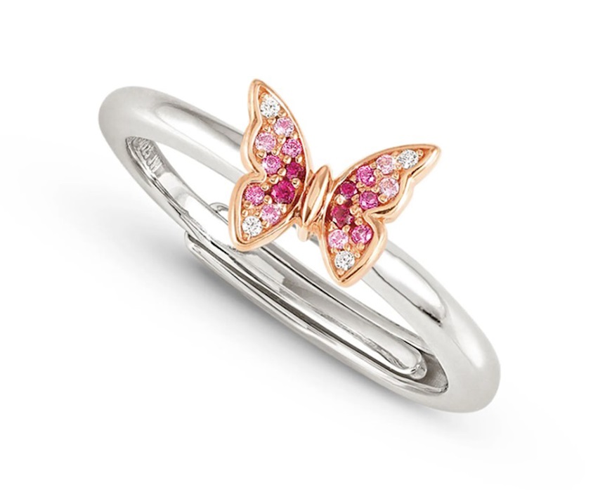 Anello Midi Regolabile Con Farfalla In Argento 925 Ossidato – Gioiello A Forma Di Insetto, Portafortuna Serpente E Coccinella Per Donne