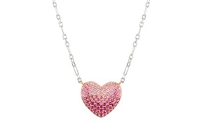 Collana Crysalis argento dorato con cuore di zirconi rosa Nomination