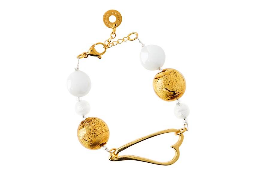 Bracelet Tosca white and gold Antica Murrina