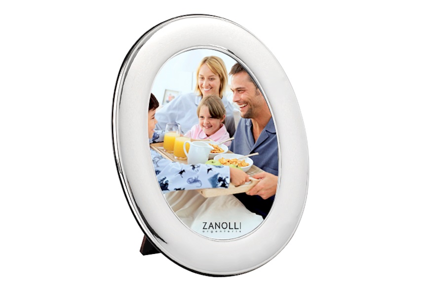 Oval picture frame silver with shiny band Selezione Zanolli
