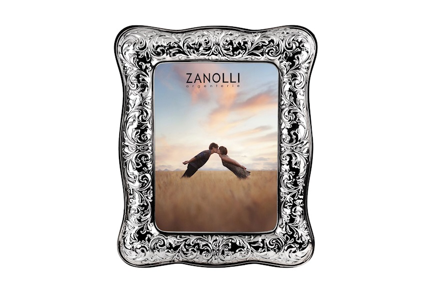 Picture frame silver with engraved band Selezione Zanolli