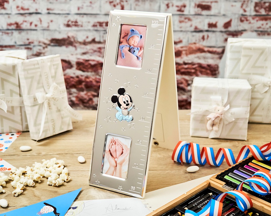 Metro portafoto Mickey Mouse argento pvd celeste Disney