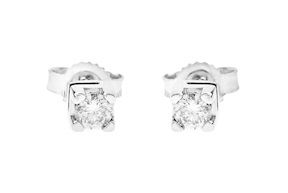Orecchini oro 750‰ con diamante Selezione Zanolli