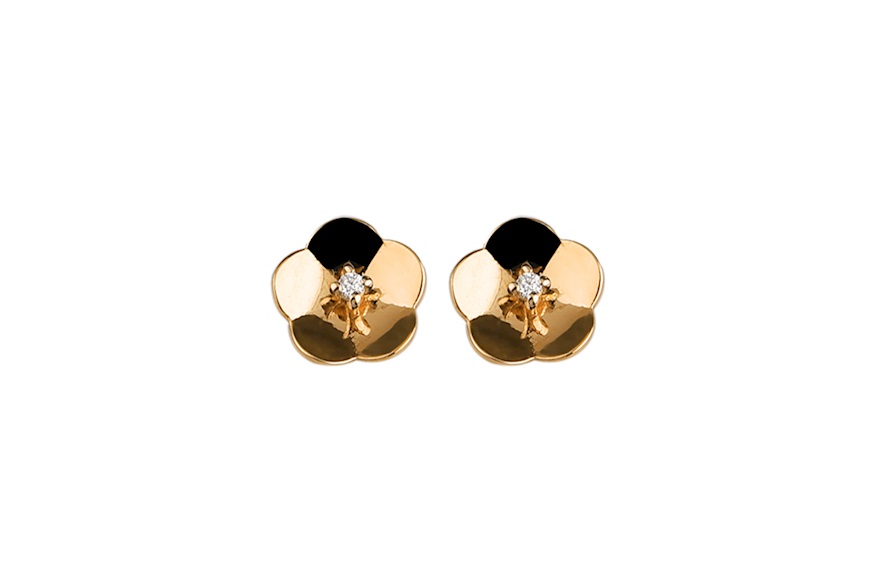 Orecchini a fiore oro 750‰ con diamante Selezione Zanolli