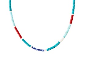 Collana con pietre in ceramica multicolore