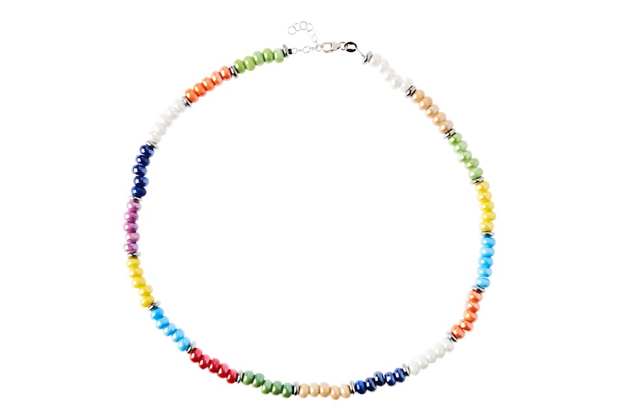 Necklace with multicolored ceramic disks Selezione Zanolli