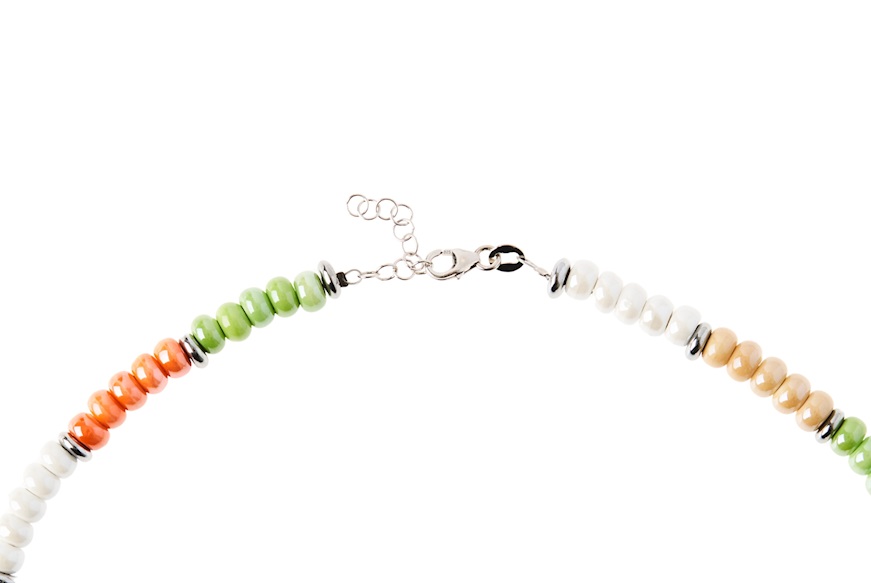 Collana con dischetti in ceramica multicolore Selezione Zanolli