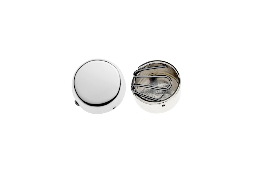 Button cover silver rhodium-plated smooth Selezione Zanolli