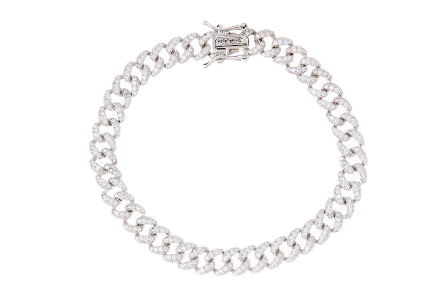 Bracciale argento grumette con zirconi bianchi Selezione Zanolli