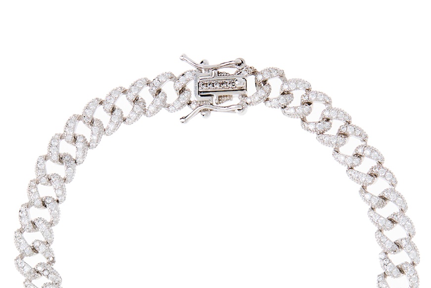 Bracciale argento grumette con zirconi bianchi Selezione Zanolli