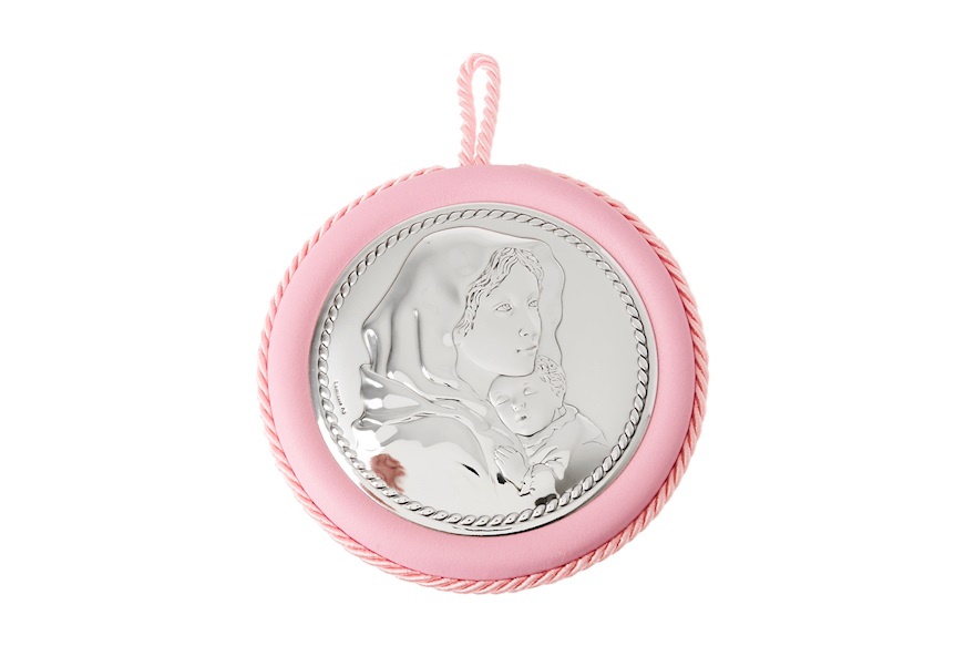 Music Box medallion Madonna del Ferruzzi bilaminated Silver pink Selezione Zanolli