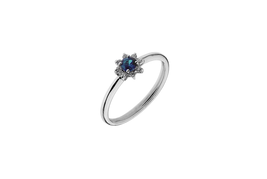 Ring gold 750‰ with sapphire and diamond Selezione Zanolli