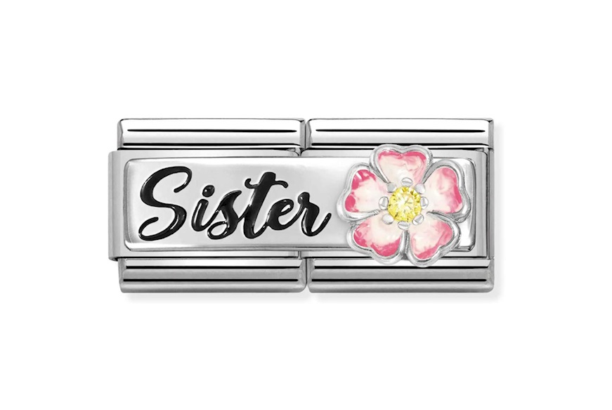 Sister Composable acciaio argento e zirconi Nomination