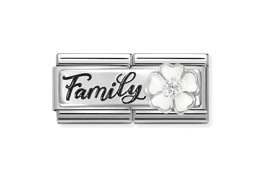 Family Composable acciaio argento e zirconi Nomination