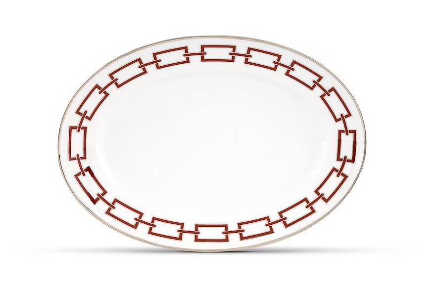 Tray Catene Scarlatto porcelain Richard Ginori