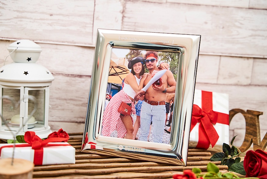 Picture Frame bilaminated Silver with glossy band Zanolli