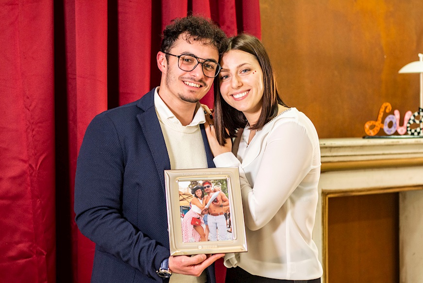 Picture Frame bilaminated Silver with glossy band Zanolli
