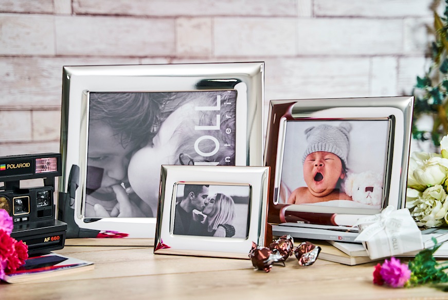 Picture Frame bilaminated Silver with glossy band Zanolli