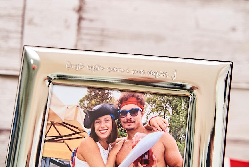 Picture Frame bilaminated Silver with glossy band Zanolli