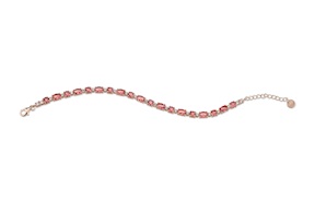 Bracelet silver rosè with white and ruby zircons Sovrani