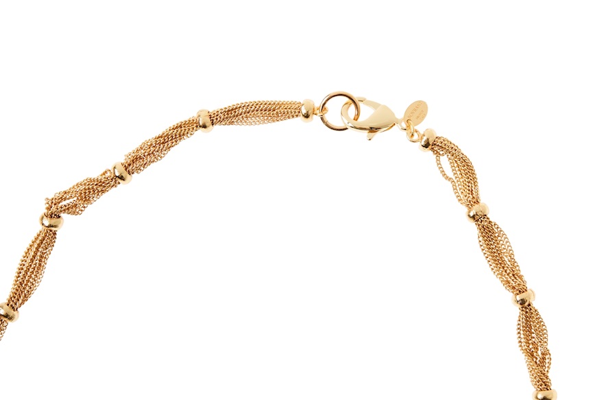 Collana ottone dorato con agata verde Sovrani