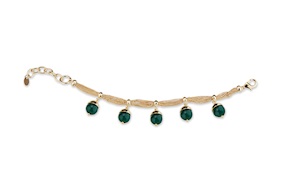 Bracciale ottone dorato con agata verde Sovrani