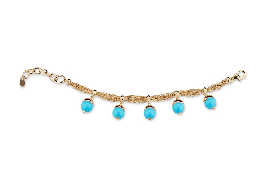 Bracelet brass in golden brass with turquoise paste Sovrani