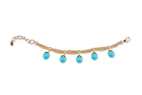 Bracciale ottone dorato con pasta turchese Sovrani