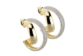 Orecchini argento dorato con cubic zirconia Sovrani