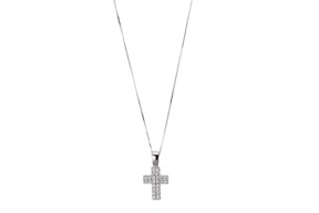 Collana argento con croce con cubic zirconia Sovrani