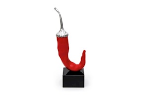 Scultura Peperoncino rosso e argento Selezione Zanolli