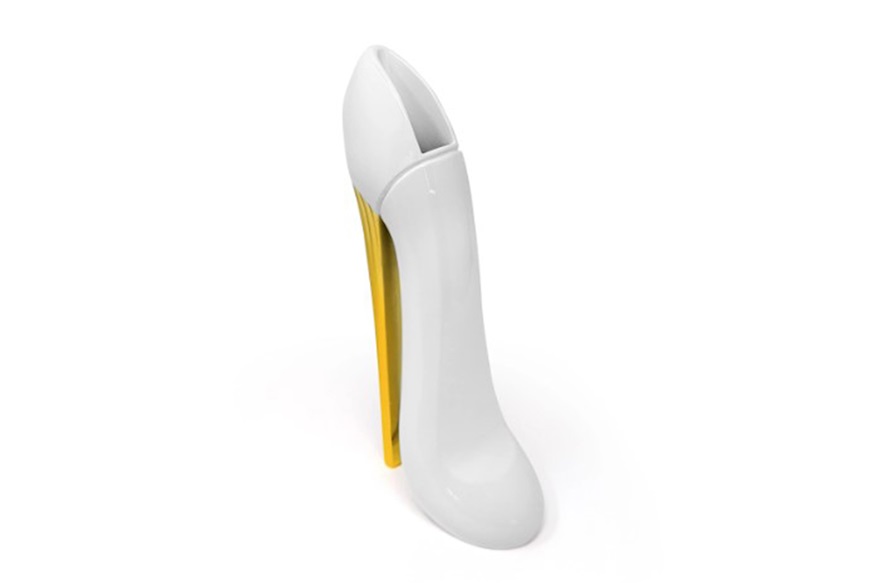 Vaso scarpa Glam bianco con tacco oro Selezione Zanolli