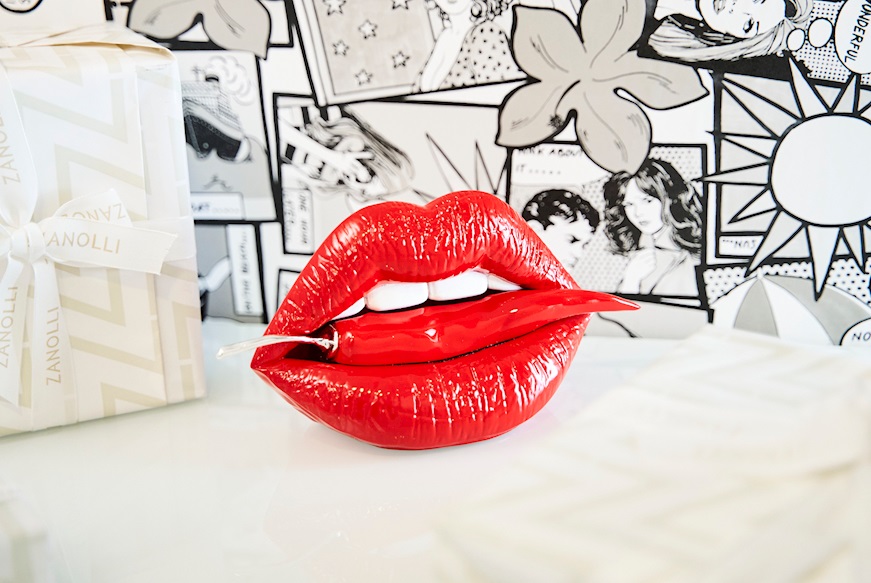 Scultura Bocca rossa e peperoncino rosso Selezione Zanolli