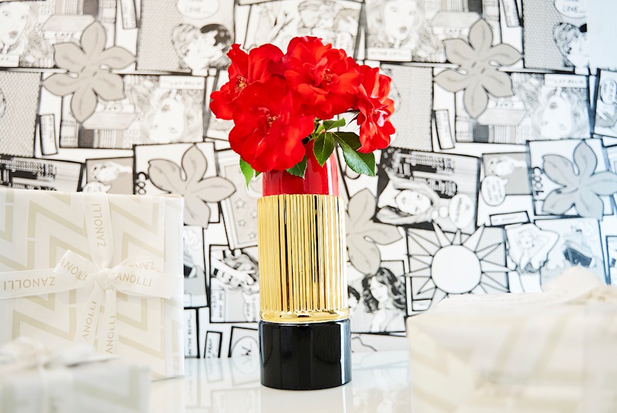 Vaso rossetto Fiordilabbra oro e rosso Selezione Zanolli