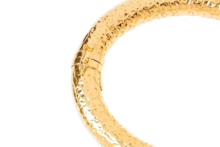 Rigid bracelet silver gold hammered Passavinti