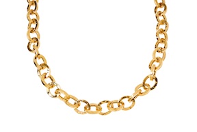 Necklace silver with hammered ovals Passavinti