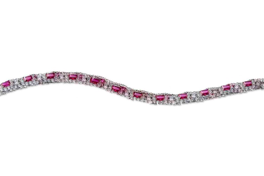 Bracciale Luce argento con cubic zirconia e zircone smeraldo Sovrani