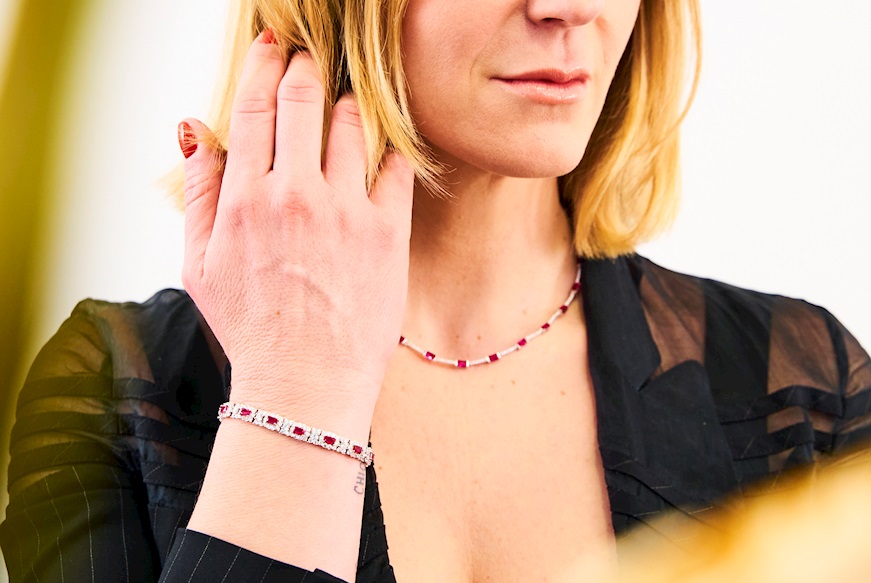 Bracciale Luce argento con cubic zirconia e zircone smeraldo Sovrani