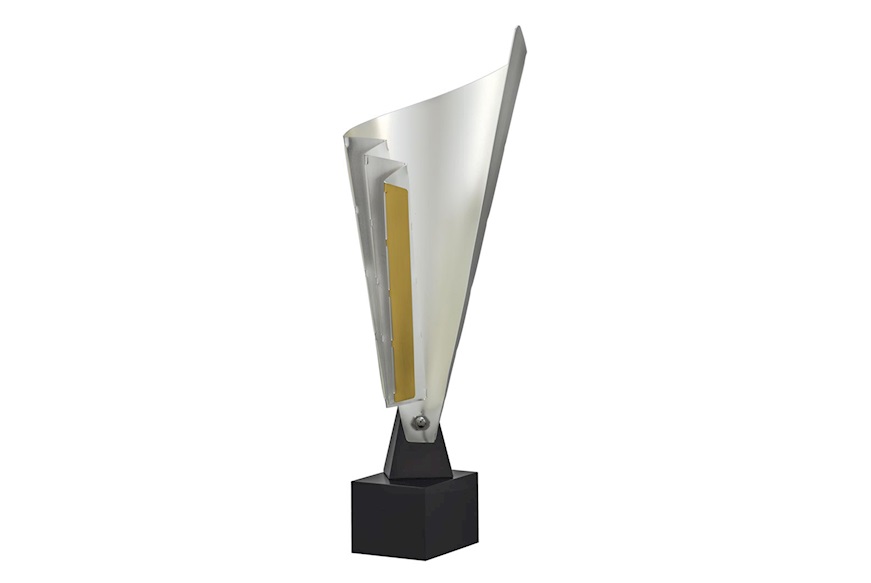 Coppa Oro in metallo argentato con base in legno Selezione Zanolli