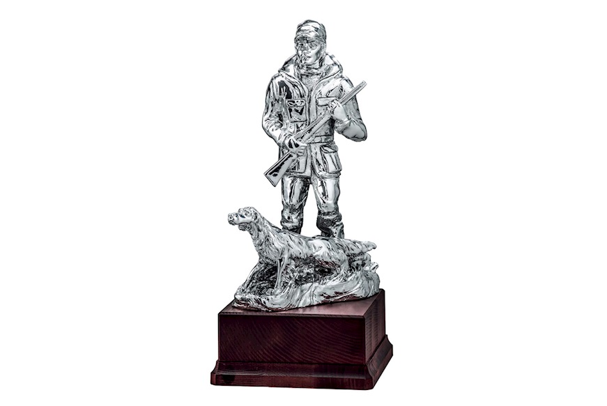 Trofeo Cacciatore in resina con base in legno Selezione Zanolli